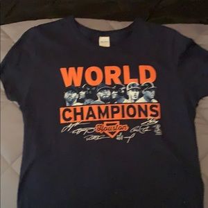 Navy Blue Houston Astros World Champions T-shirt
